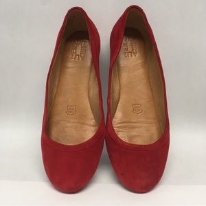 Naturalizer Rich Red Suede Flats Size 9w